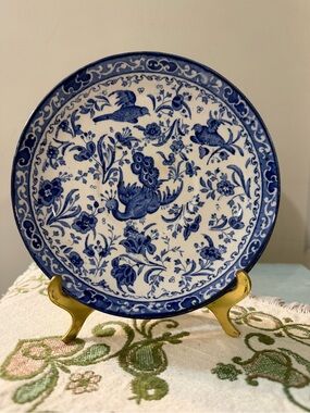 Vintage Burleigh Blue Regal Peacock Plate